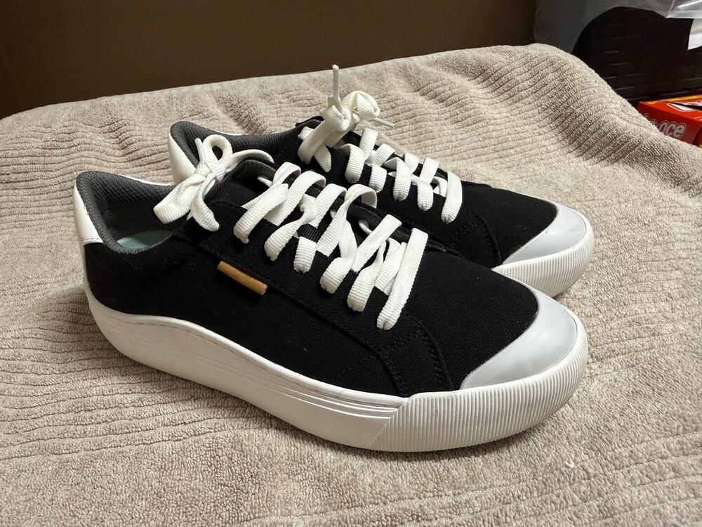 Dr Scholls Time Off Black Platform Sneakers Womens Sz 6.5M